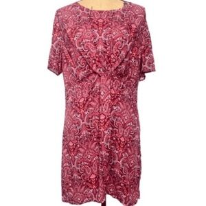 Cache Mosaic Red Knot Detail Tunic Casual Dress 38 (M)